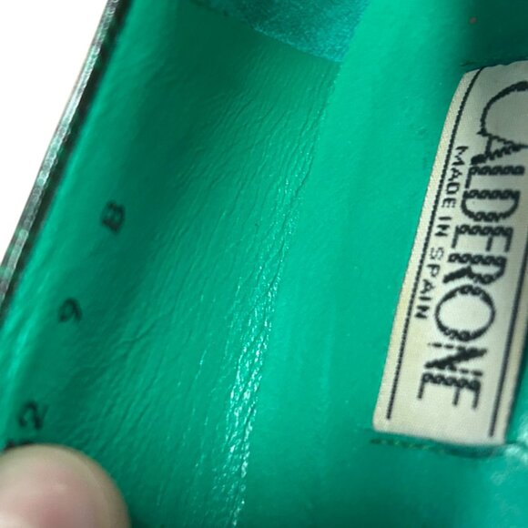 Vintage Patent Leather Malachite Print Pumps - Picture 2 of 4